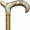 * Harvy Ladies Metallic Gold Cane Pearly Blond Lucite Handle -Affordable Gift For Your Loved One! Item #Dhar-07832 Walking Canes