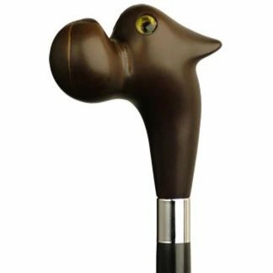 * Harvy Cane Bull Dog Headglass Eye Black With Brown Handle -Affordable Gift For Your Loved One! Item #Dhar-13050 Walking Canes