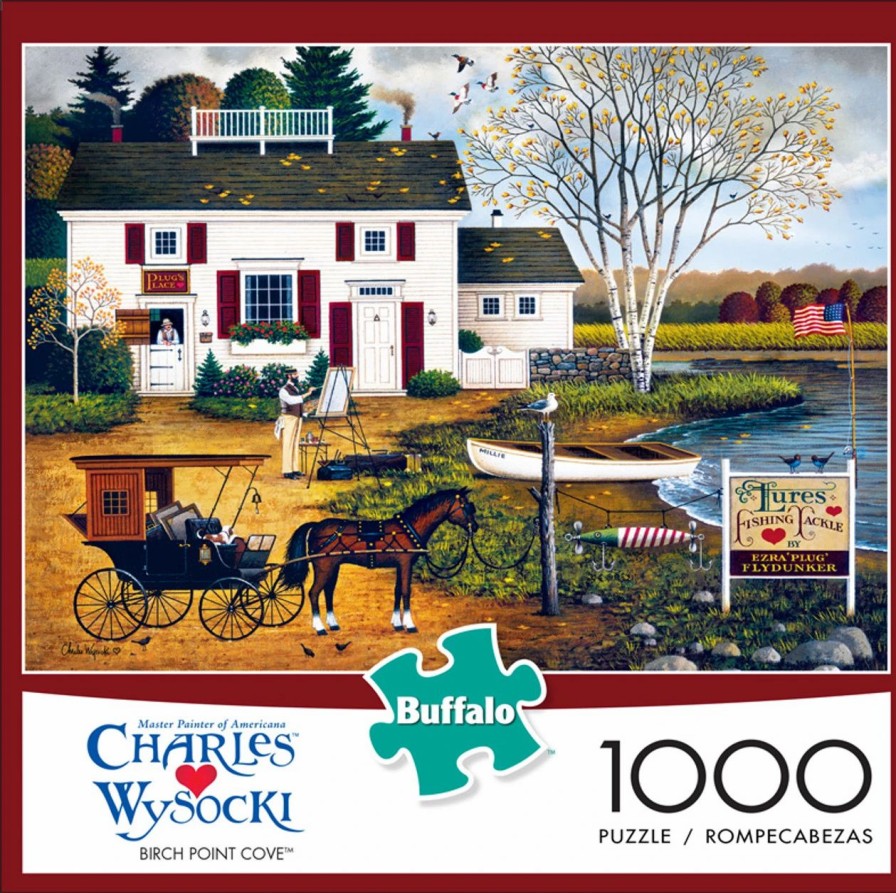 * Buffalo Games Charles Wysocki Birch Point Cove 1000 Piece Jigsaw Puzzle Fall Puzzles