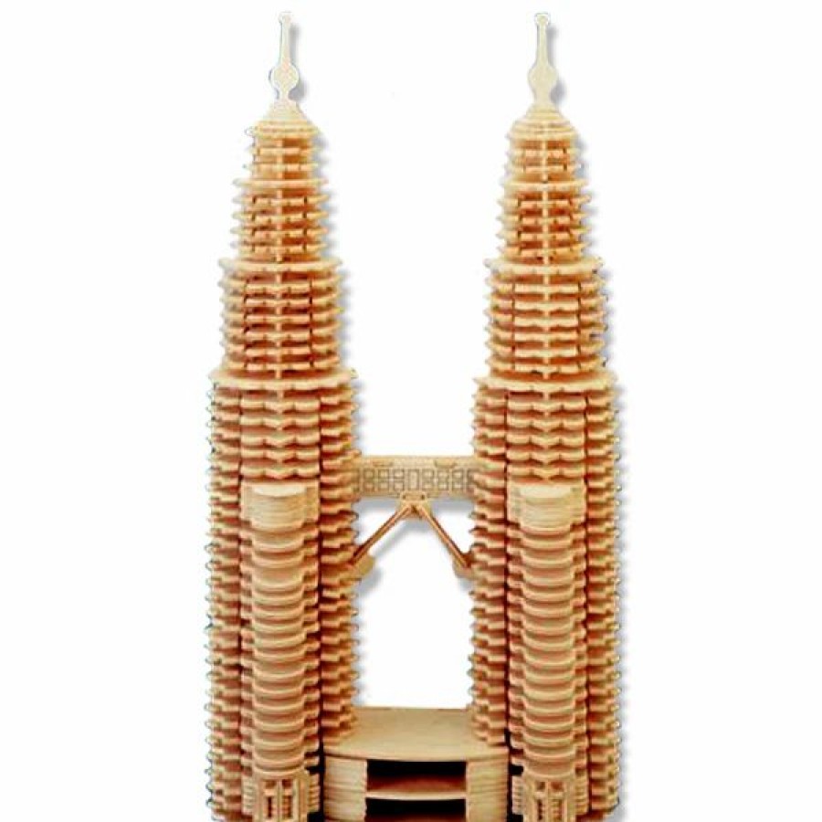 * All4Lessshop 3-D Wooden Puzzle Twin Towers -Affordable Gift For Your Little One! Item #Dchi-Wpz-P102 3-D Wooden Puzzles