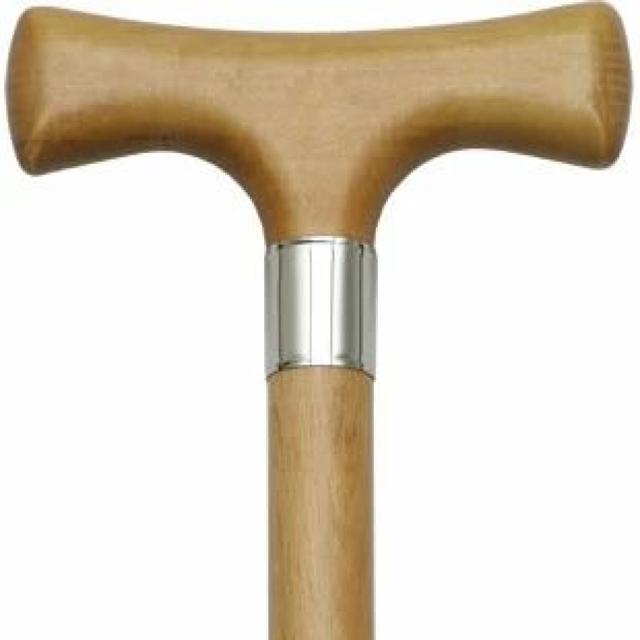 * Harvy Men T Cane Scorched Shaft, Scorched Handle -Affordable Gift For Your Loved One! Item #Dhar-54090 Walking Canes