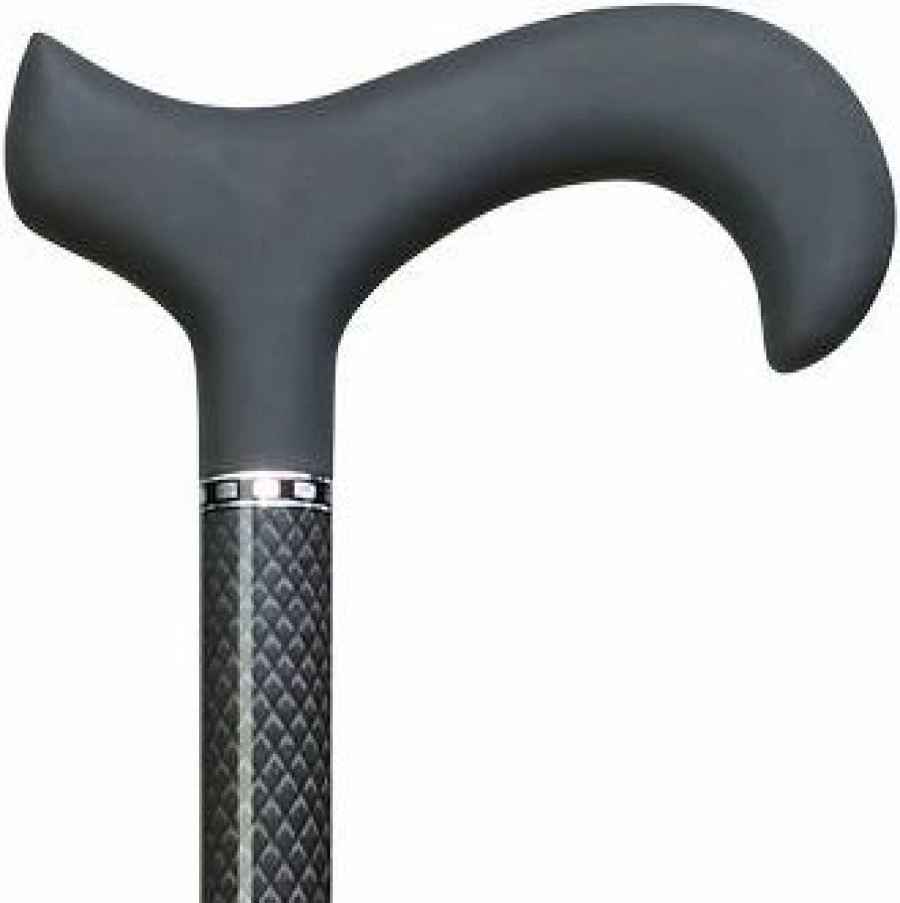 * Harvy Men Soft Touch Derby Cane Black Triple Wound Carbon Fiber -Affordable Gift For Your Loved One! Item #Dhar-75008 Walking Canes