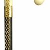 * Harvy Ladies Small Crook Cane Black Maple Shaft, Ivory Handle -Affordable Gift For Your Loved One! Item #Dhar-13088 Walking Canes