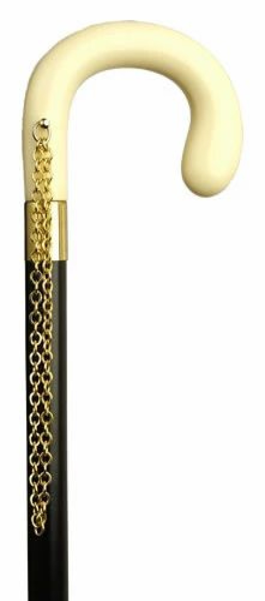 * Harvy Ladies Small Crook Cane Black Maple Shaft, Ivory Handle -Affordable Gift For Your Loved One! Item #Dhar-13088 Walking Canes