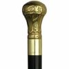 * Harvy Uni Knob Floral Designs Cane Black, Brass Handle -Affordable Gift For Your Loved One! Item #Dhar-11208 Walking Canes