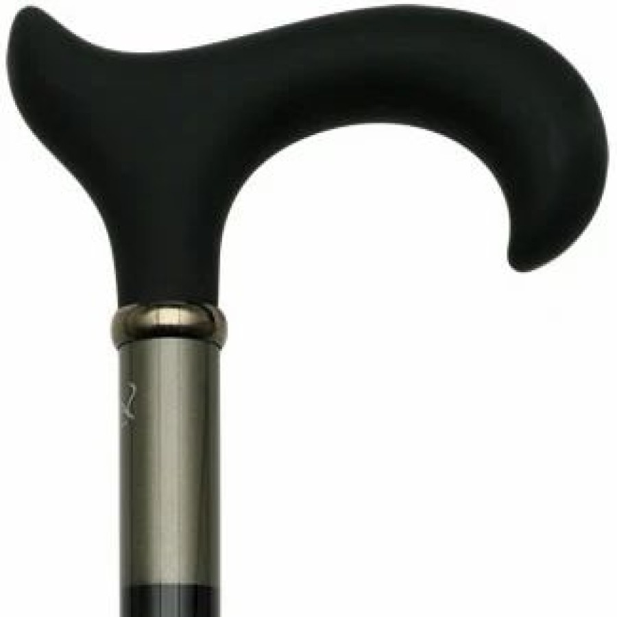 * Harvy Men Soft Touch Derby Cane Glossy Metallic Silver -Affordable Gift For Your Loved One! Item #Dhar-07664 Walking Canes