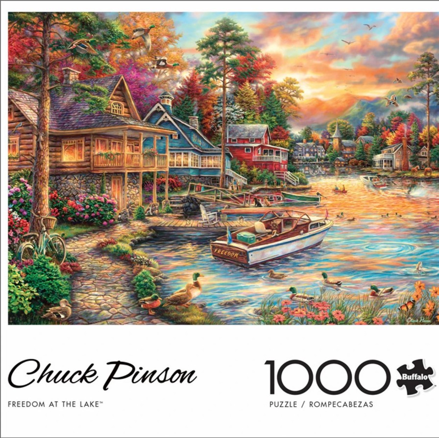 * Buffalo Games Chuck Pinson'S Escapes: Freedom At The Lake 1000 Piece Jigsaw Puzzle Fall Puzzles