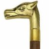 * Harvy Uni Horse Head Cane Walnut Maple, Solid Brass Handle -Affordable Gift For Your Loved One! Item #Dhar-11267 Walking Canes