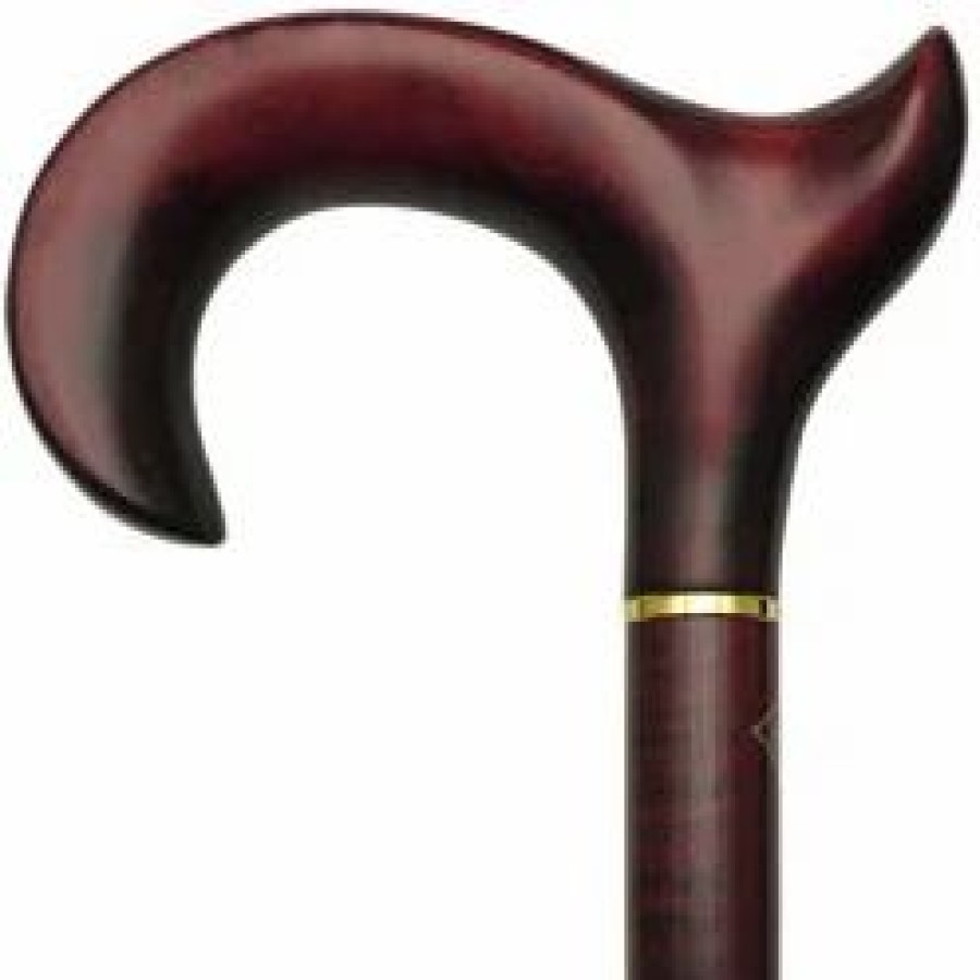 * Harvy Men Handsome Derby Cane Burgundy With Burgundy Handle -Affordable Gift For Your Loved One! Item #Dhar-07640 Walking Canes