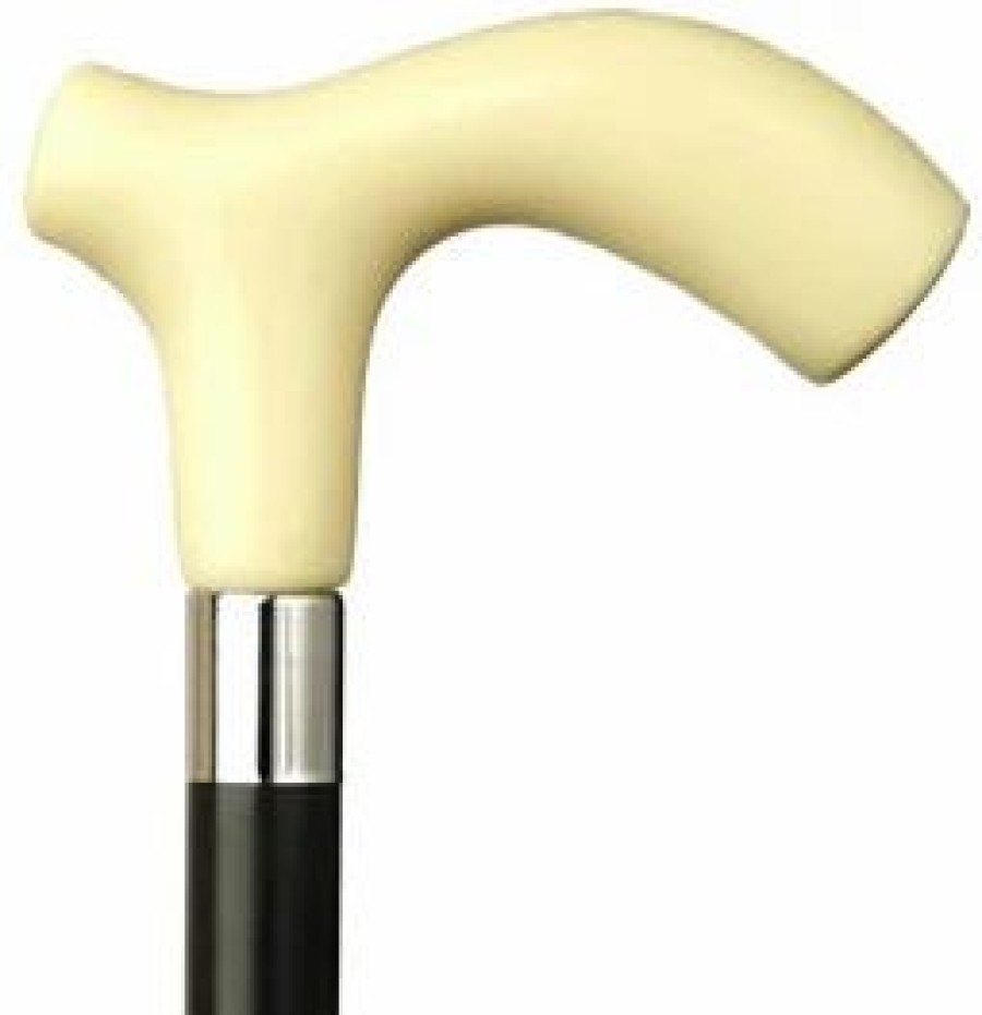 * Harvy Men Extra Thick Derby Cane Black Shaft Ivory Handle -Affordable Gift For Your Loved One! Item #Dhar-12028 Walking Canes