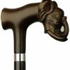 * Harvy Elephant Head Derby Black Maple Cane, Brown Handle -Affordable Gift For Your Loved One! Item #Dhar-14030 Walking Canes