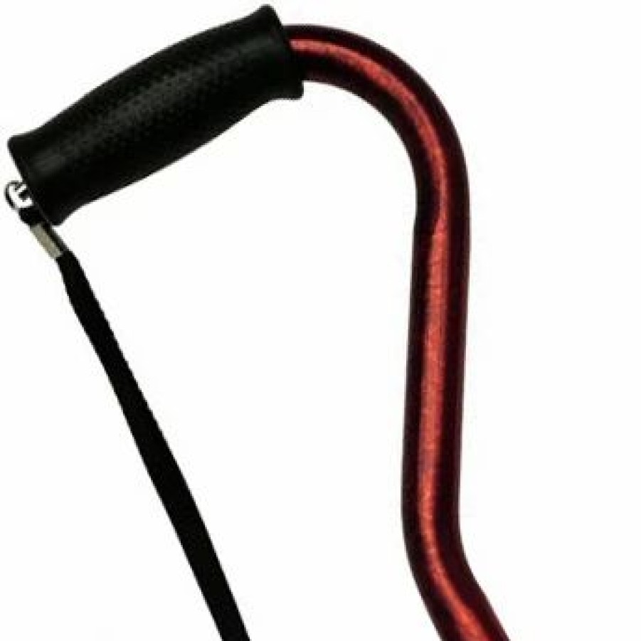 * Harvy Adjustable Center Balance Offset Cane Red Aluminum -Affordable Gift For Your Loved One! Item #Dhar-51655 Walking Canes