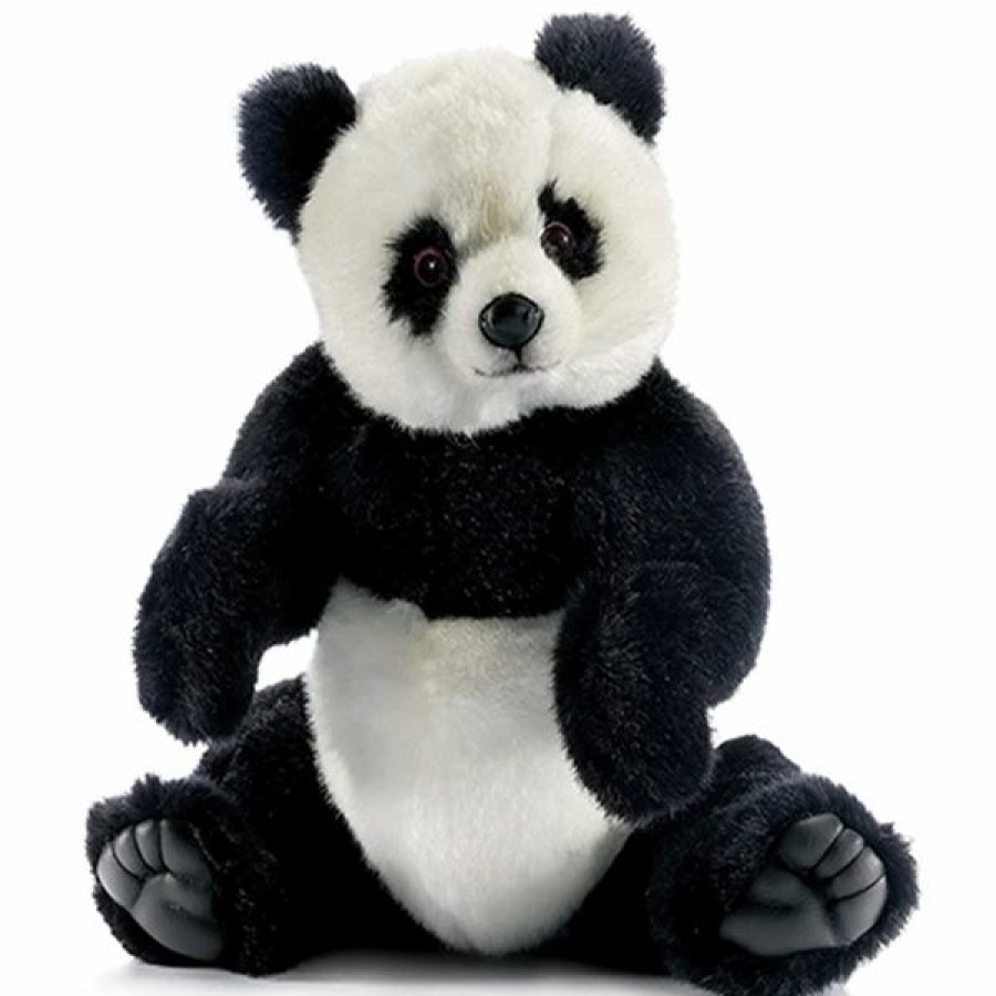 * Sitting Panda Cub Toy Reproduction By Hansa, 10" Tall -Affordable Gift For Your Little One! Item #Dhan-4184 Hansa Animals