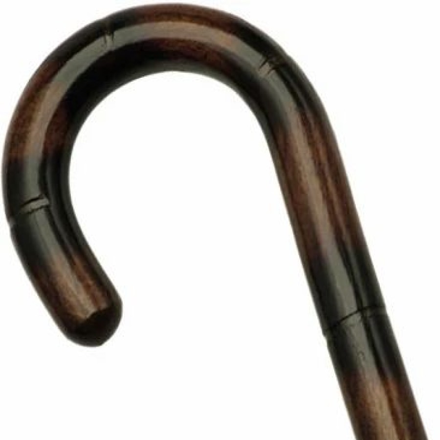 * Harvy Ladies Stylish Round Nose Crook Cane Stepped Walnut -Affordable Gift For Your Loved One! Item #Dhar-15407 Walking Canes