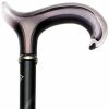 * Harvy Ladies Black Cane Grey Stripe Shaft Grey Plexi Handle -Affordable Gift For Your Loved One! Item #Dhar-07844 Walking Canes