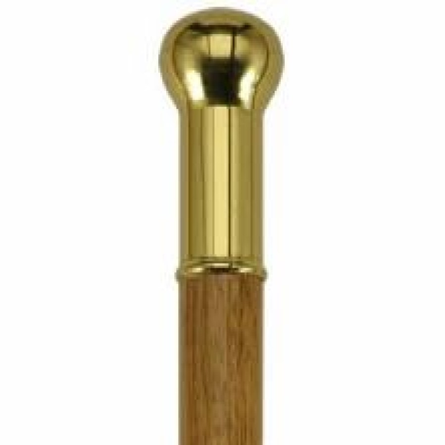 * Harvy Uni Oval Bulb Cane Scorched Maple, Brass Handle -Affordable Gift For Your Loved One! Item #Dhar-11360 Walking Canes