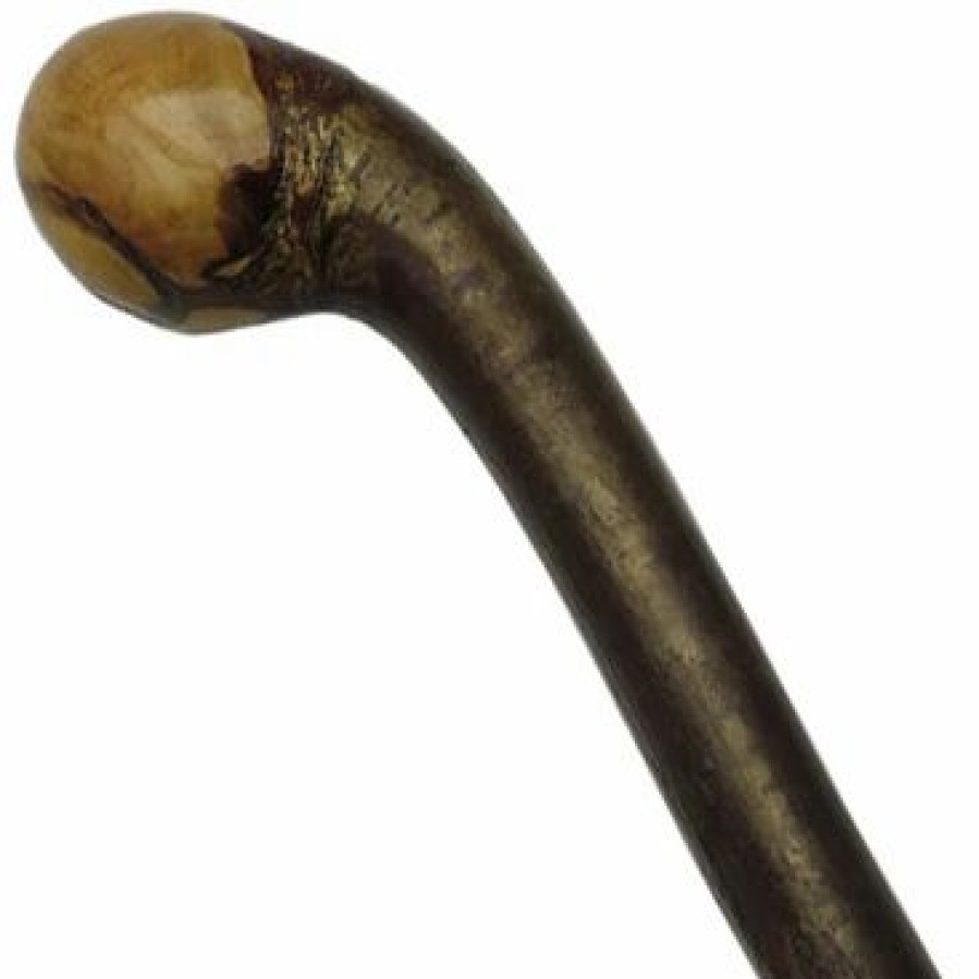 * Harvy Men Knob Cane Polished Natural Bark Hazelwood -Affordable Gift For Your Loved One! Item #Dhar-88000 Walking Canes