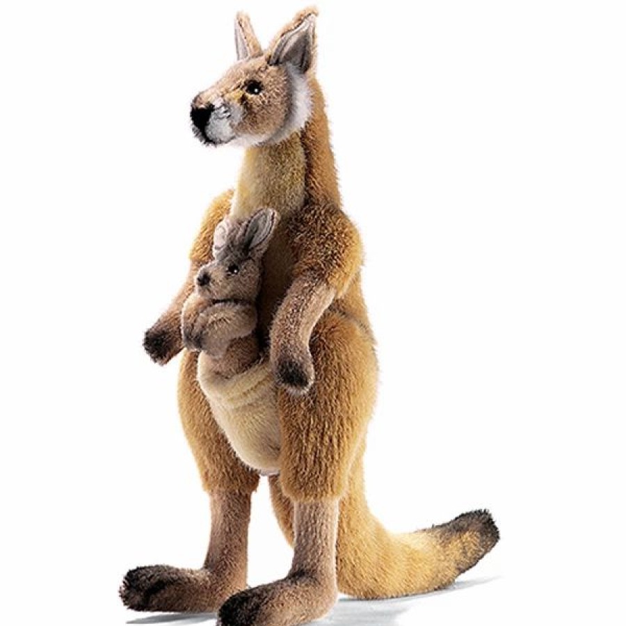 * Red Kanga Toy Reproduction By Hansa, 17" Tall -Affordable Gift For Your Little One! Item #Dhan-3642 Hansa Animals