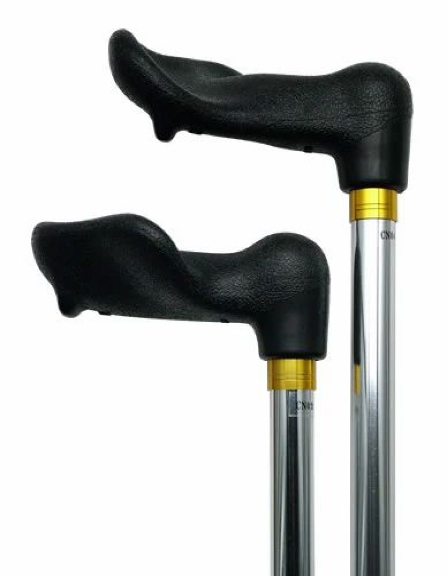 * Harvy Uni Adjustable Palm Grip Cane Chrome Left Hand -Affordable Gift For Your Loved One! Item #Dhar-51111 Walking Canes