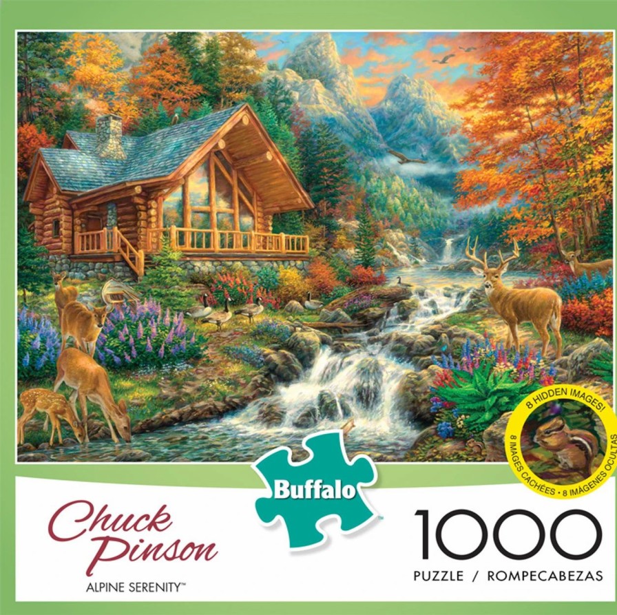 * Buffalo Games Chuck Pinson Alpine Serenity 1000 Piece Jigsaw Puzzle Fall Puzzles