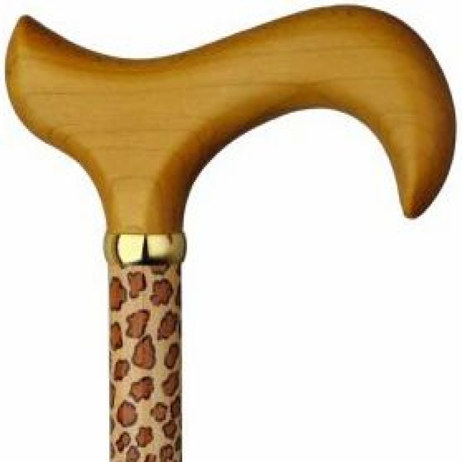 * Harvy Uni Hardwood Derby Cane Leopard Maple -Affordable Gift For Your Loved One! Item #Dhar-16760 Walking Canes