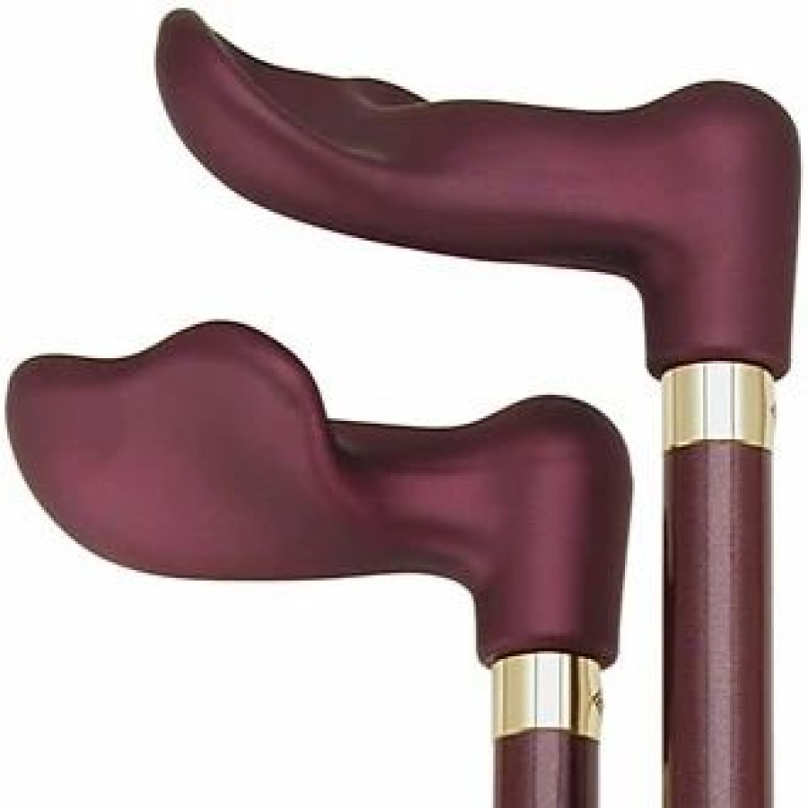 * Harvy Soft Touch Palm Grip Cane Metallic Burgundy/Black -Affordable Gift For Your Loved One! Item #Dhar-07875 Walking Canes