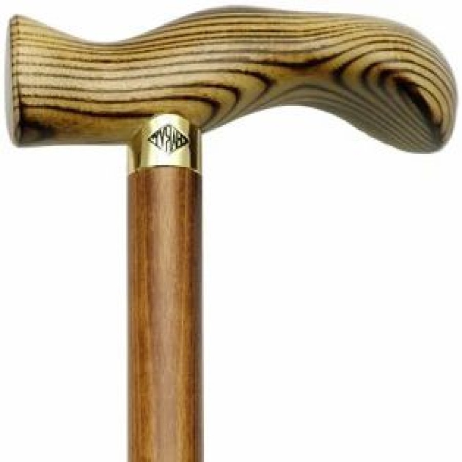 * Harvy Ergonomic Extra Wide Dynamic Cane Scorched Maple Shaft -Affordable Gift For Your Loved One! Item #Dhar-51390 Walking Canes