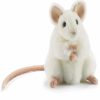 * White Gelbhas Mouse Toy Reproduction By Hansa, 6" Tall -Affordable Gift For Your Little One! Item #Dhan-5323 Hansa Animals