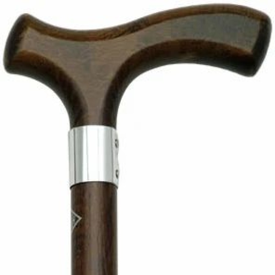 * Harvy Ladies Fritz Cane Walnut Shaft, Walnut Handle -Affordable Gift For Your Loved One! Item #Dhar-16217 Walking Canes