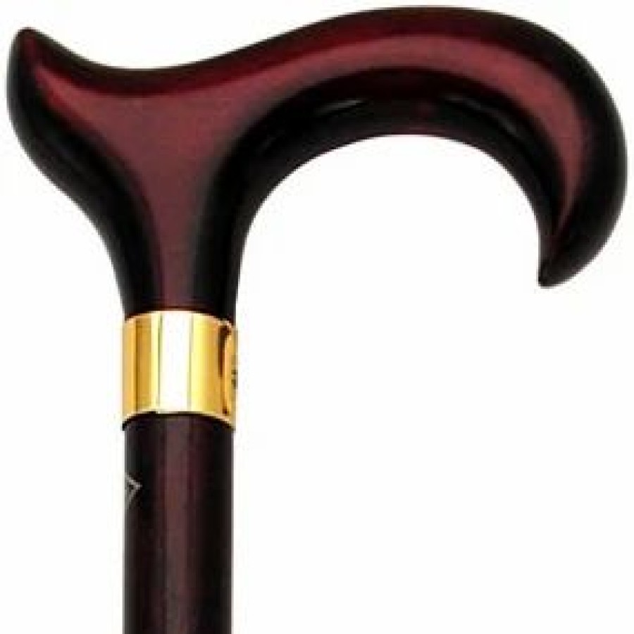 * Harvy Men Extra Wide Ergonomic Derby Cane Burgundy -Affordable Gift For Your Loved One! Item #Dhar-07651 Walking Canes