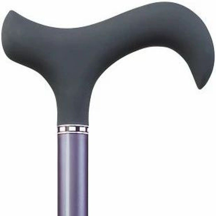 * Harvy Ladies Soft Touch Derby Cane Silver Gray Carbon Fiber -Affordable Gift For Your Loved One! Item #Dhar-75411 Walking Canes