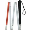 * Harvy Stylish 4-Section Folding Grip White Cane, Black Handle -Affordable Gift For Your Loved One! Item #Dhar-14820 Walking Canes