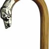 * Harvy Men Dog Head Cane Natural Manilla Shaft Alpacca Handle -Affordable Gift For Your Loved One! Item #Dhar-11000 Walking Canes