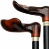 * Harvy Palm Grip Hardwood Cane Black, Amber Acrylic Handle -Affordable Gift For Your Loved One! Item #Dhar-07868 Walking Canes