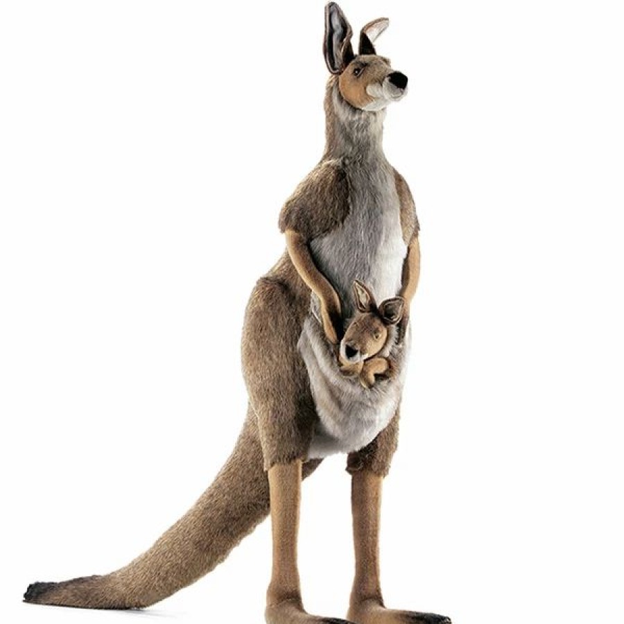 * Kangaroo Mama With Joey By Hansa, 43" Tall -Affordable Gift For Your Little One! Item #Dhan-3235 Hansa Animals