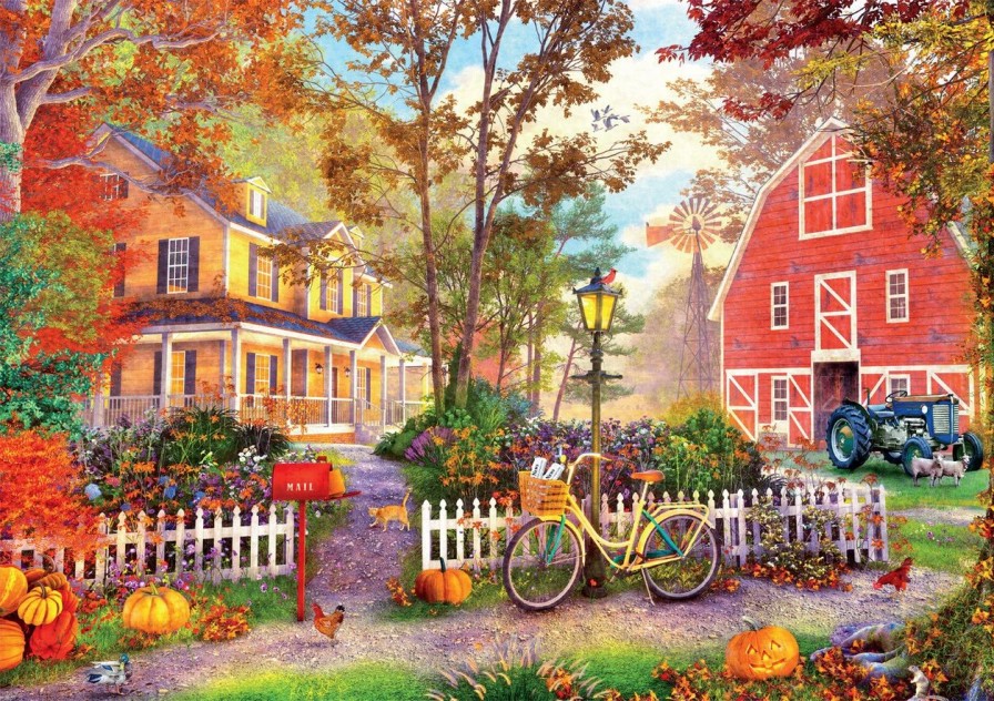 * Buffalo Games Country Life: Autumn Farmhouse 500 Piece Puzzle Fall Puzzles