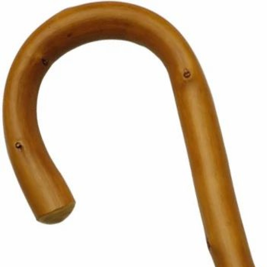 * Harvy Ladies Crook Cane Scorched Knotted English Chestnut -Affordable Gift For Your Loved One! Item #Dhar-15300 Walking Canes