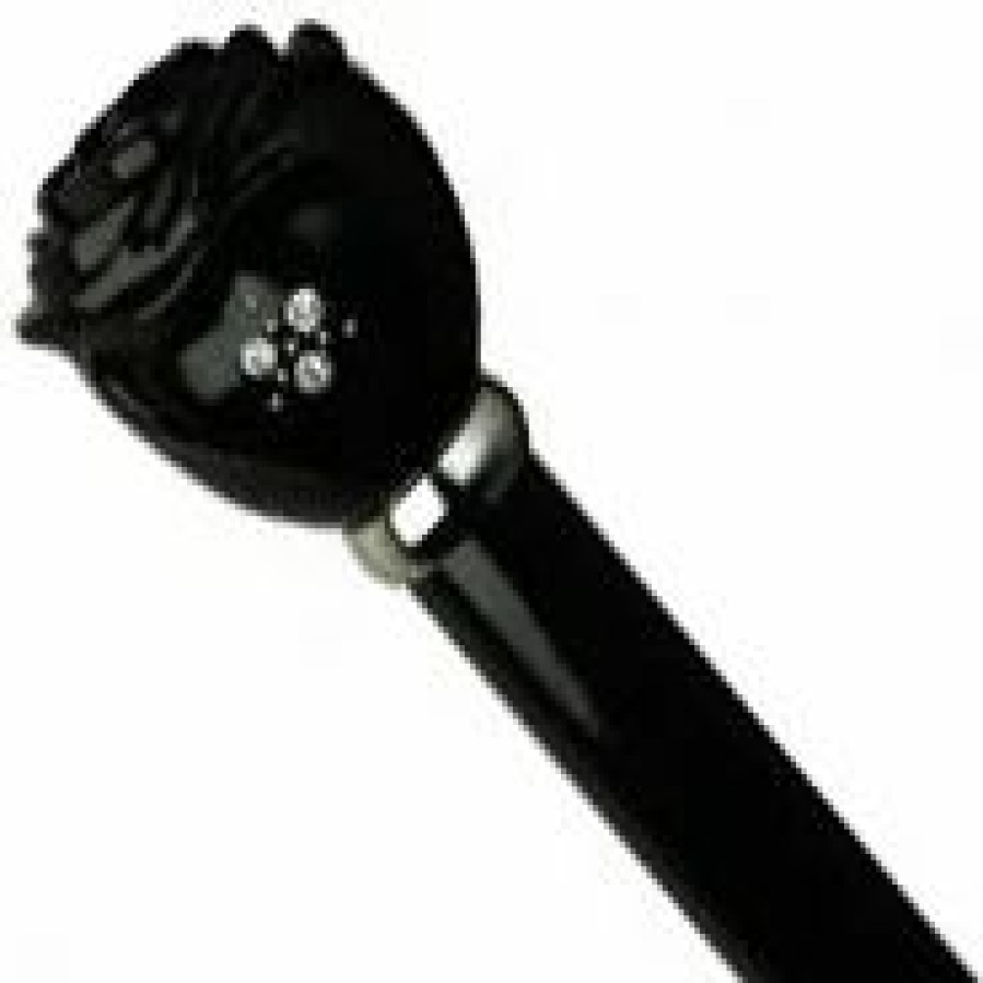 * Harvy Uni Starburst Rose Knob Cane High Gloss Black -Affordable Gift For Your Loved One! Item #Dhar-13910 Walking Canes