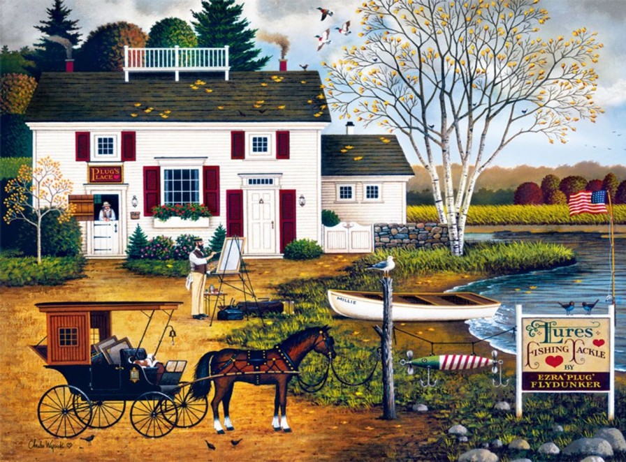 * Buffalo Games Charles Wysocki Birch Point Cove 1000 Piece Jigsaw Puzzle Fall Puzzles