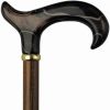 * Harvy Ladies Derby Walnut Cane, Brown Swirl Lucite Handle -Affordable Gift For Your Loved One! Item #Dhar-78370 Walking Canes