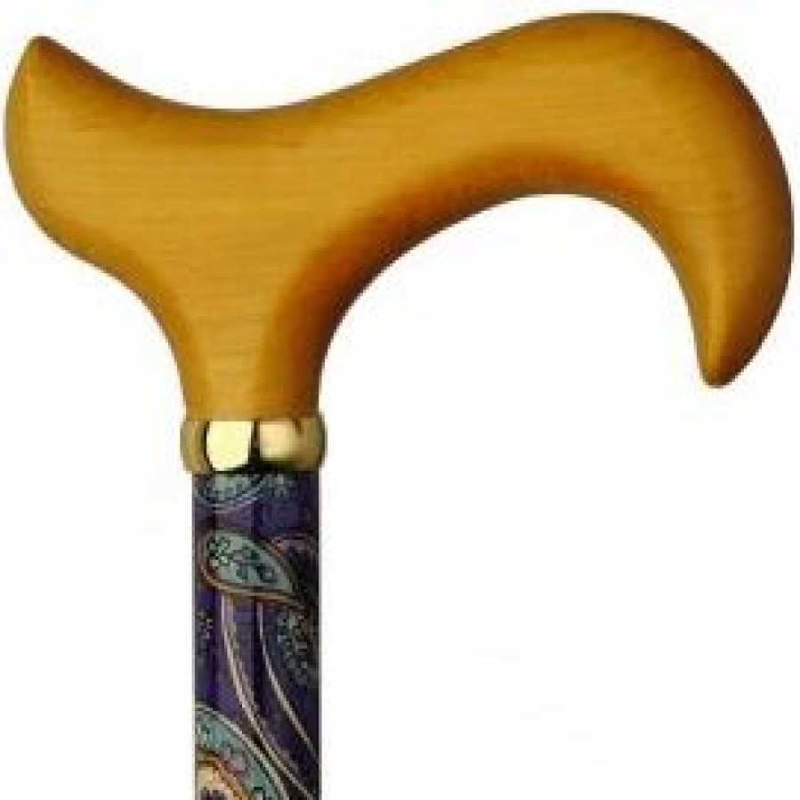 * Harvy Uni Hardwood Derby Cane Paisley Maple -Affordable Gift For Your Loved One! Item #Dhar-16780 Walking Canes