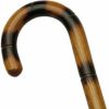 * Harvy Ladies Round Nose Crook Cane Stepped/Scorched Applewood -Affordable Gift For Your Loved One! Item #Dhar-15419 Walking Canes