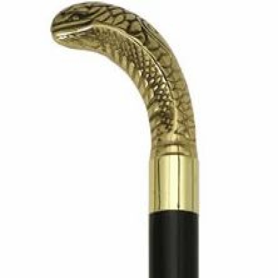 * Harvy Men King Cobra Cane Black Maple, Solid Brass Handle -Affordable Gift For Your Loved One! Item #Dhar-11308 Walking Canes