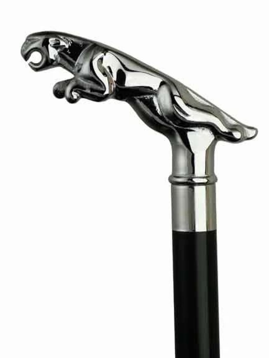 * Harvy Uni Jaguar Cane Black, Metal Chrome Finish Handle -Affordable Gift For Your Loved One! Item #Dhar-11168 Walking Canes