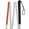 * Harvy Uni 4-Section Folding Grip White Cane, Black Handle -Affordable Gift For Your Loved One! Item #Dhar-14822 Walking Canes