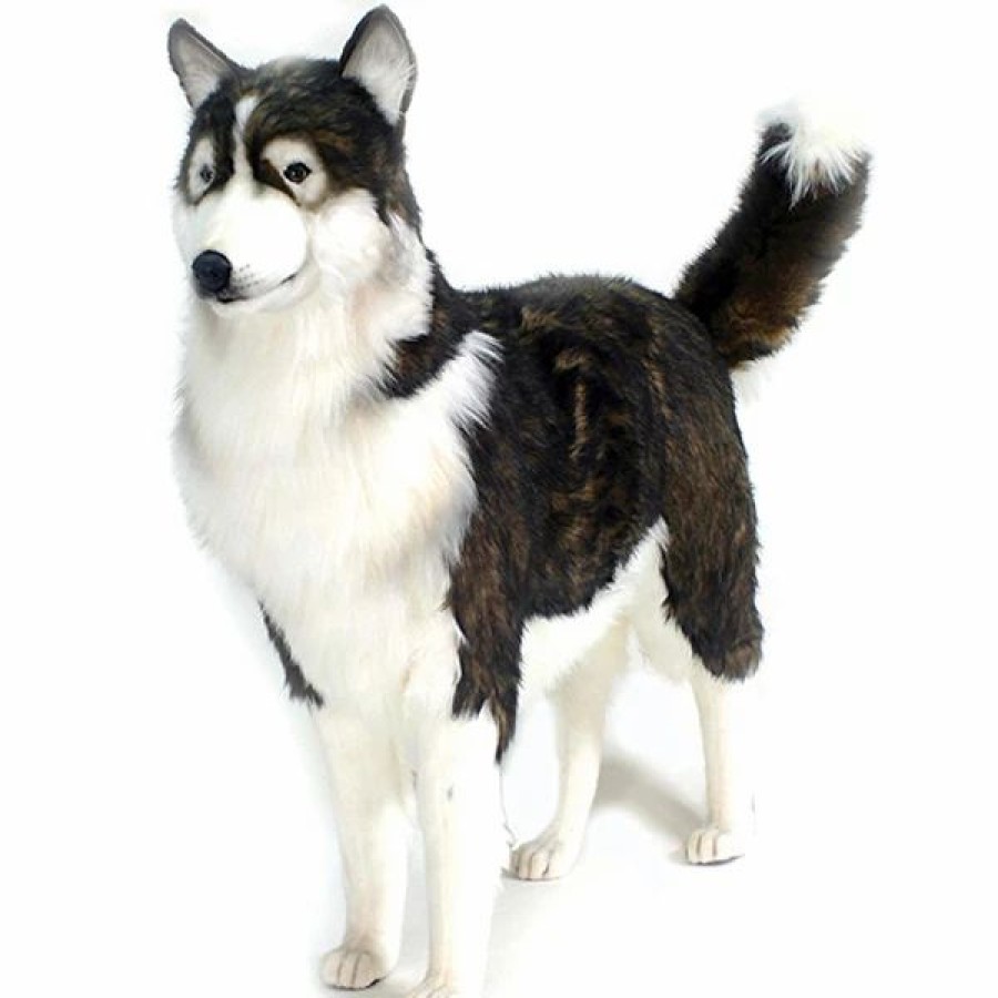 * Black/Beige Husky Toy Reproduction By Hansa, 45" Long -Affordable Gift For Your Little One! Item #Dhan-5046 Hansa Animals