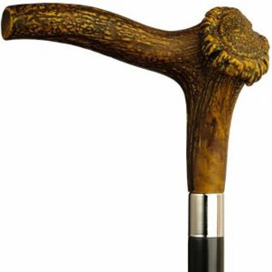 * Harvy Injection Molded Stag Horn Cane Natural Maple Shaft -Affordable Gift For Your Loved One! Item #Dhar-13075 Walking Canes