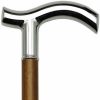 * Harvy Uni Fritz Cane Brown, Shiny Metal Handle -Affordable Gift For Your Loved One! Item #Dhar-55270 Walking Canes