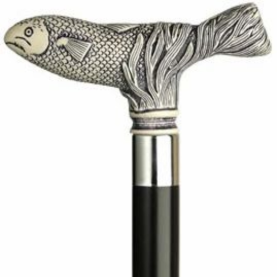 * Harvy Uni Fish Cane Black Shaft -Affordable Gift For Your Loved One! Item #Dhar-10628 Walking Canes