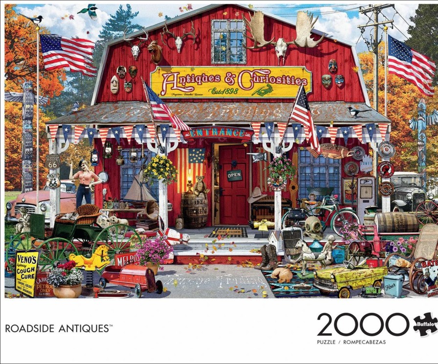 * Buffalo Games Art Of Play Series: Roadside Antiques 2000 Piece Puzzle Fall Puzzles